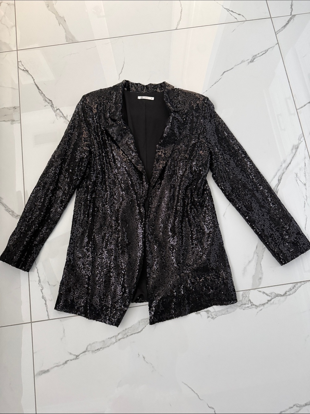 Cupshe Black Sequin Blazer Jacket